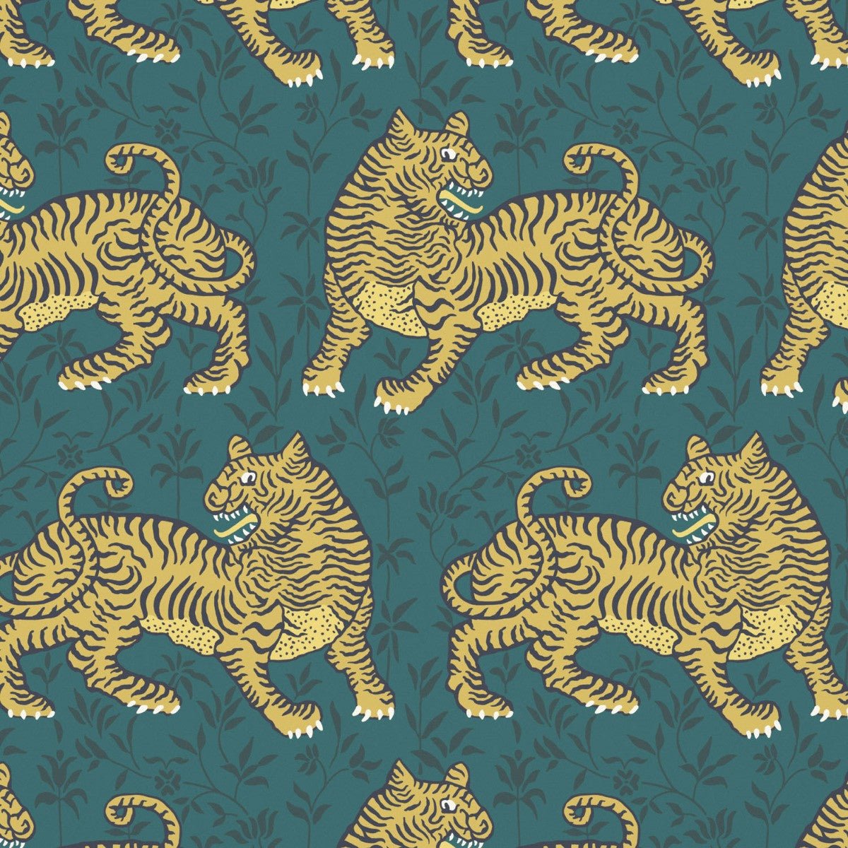 Bengal Wallpaper - Teal - Warner House - Premier Wallcovering