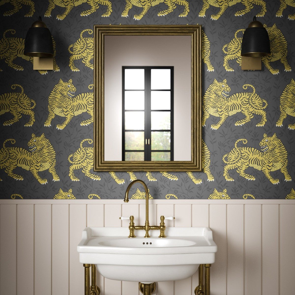 Bengal Wallpaper - Charcoal - Warner House - Premier Wallcovering