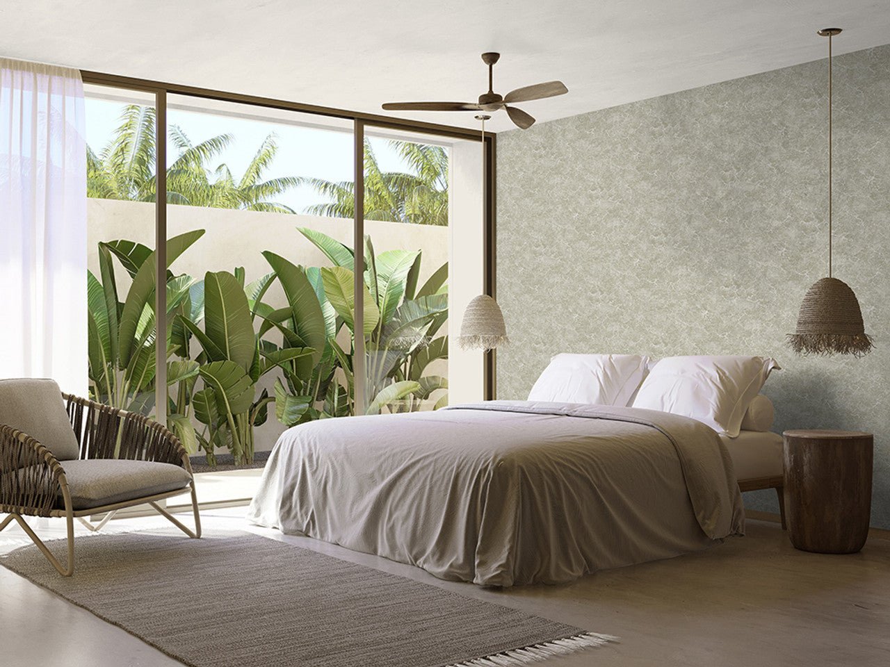 Bento Azulejo Wallpaper - Sand/ Beige - Hohenberger - 26865 - Premier Wallcovering