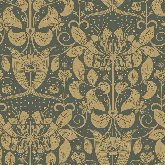 Berit Wallpaper - Dark Green - Midbec - 83125 - Premier Wallcovering