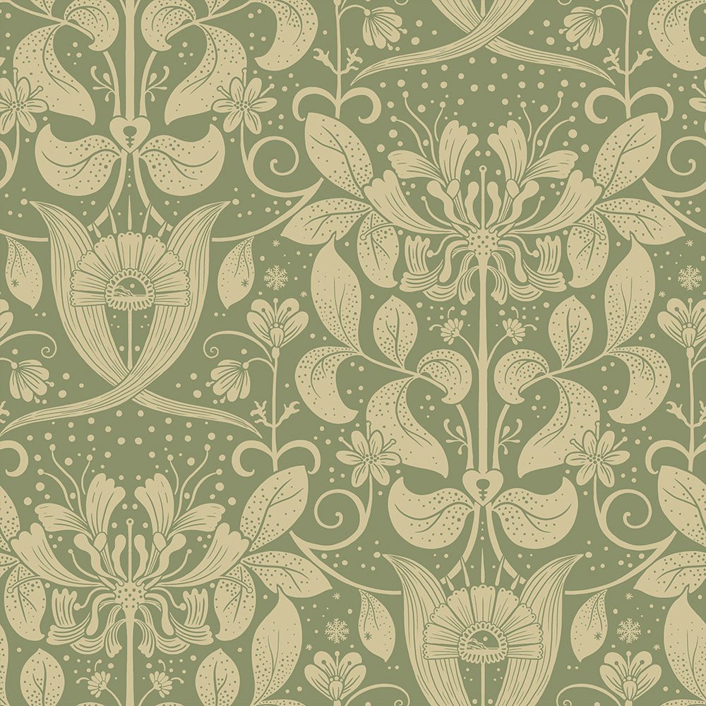 Berit Wallpaper - Green - Midbec - 83126 - Premier Wallcovering