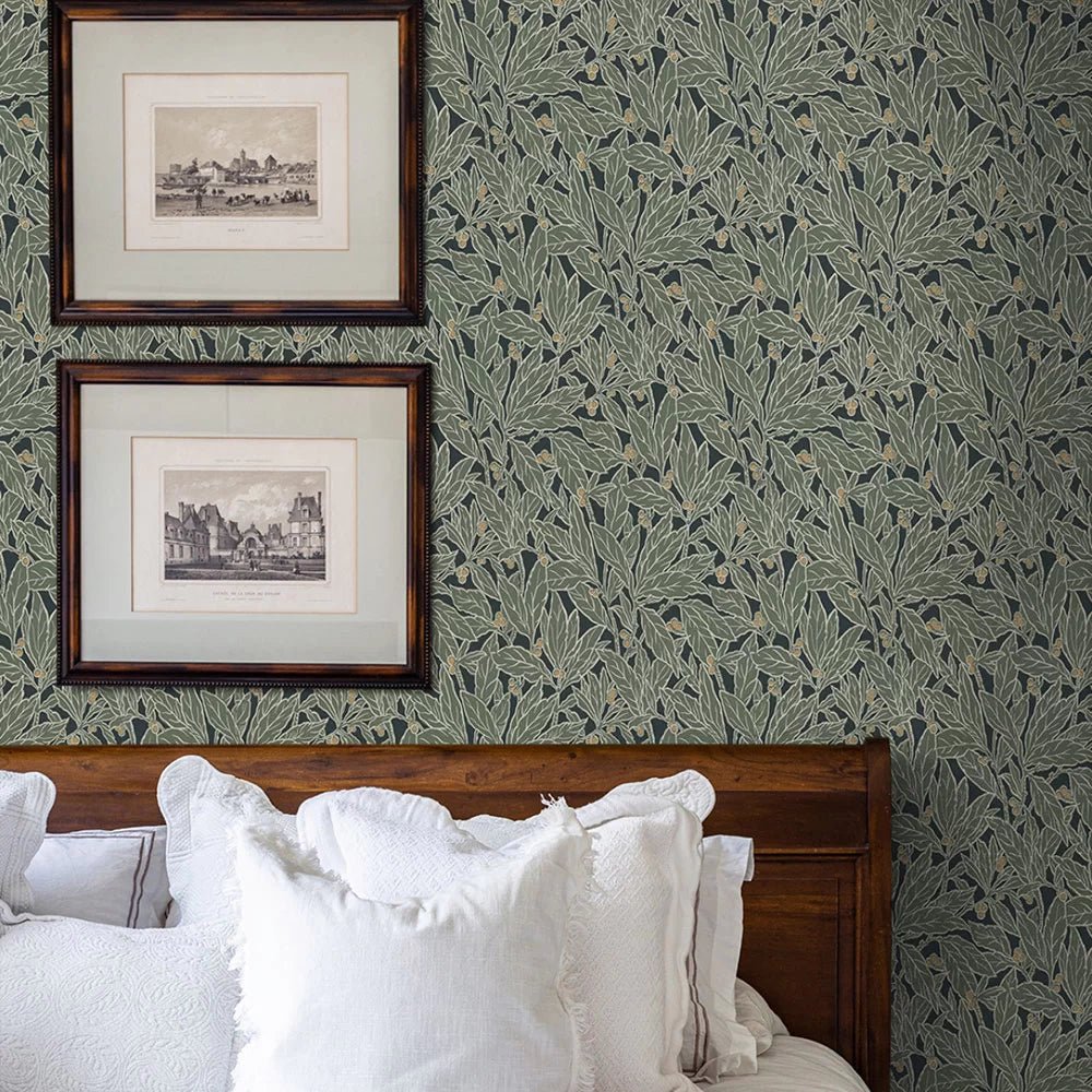 Berry and Leaf Wallpaper - Rosemary - NextWall - NW56004 - Premier Wallcovering