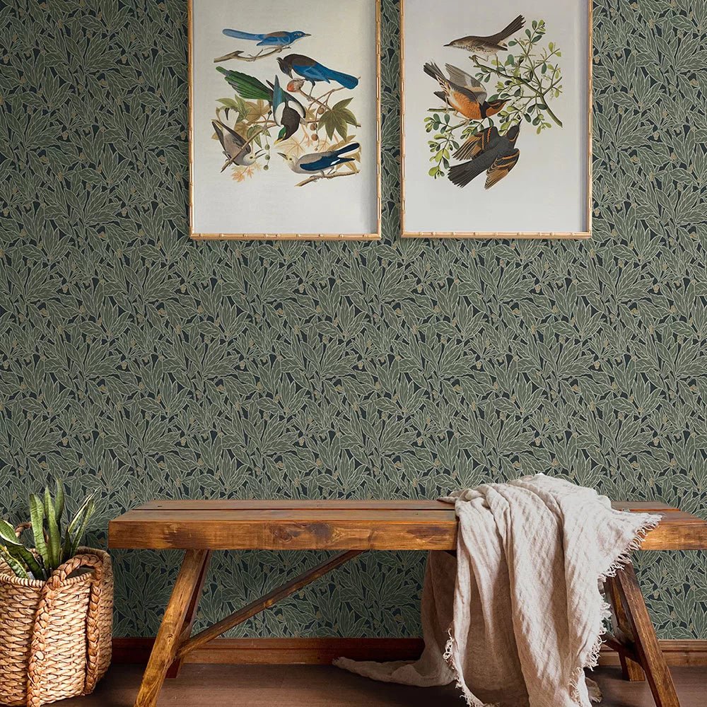 Berry and Leaf Wallpaper - Rosemary - NextWall - NW56004 - Premier Wallcovering