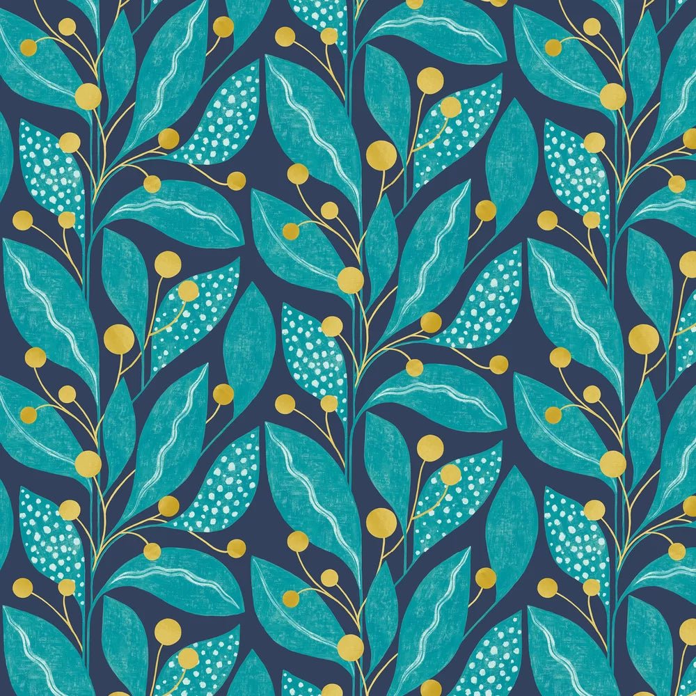 Berry Dot Wallpaper - Ink & Azure - Ohpopsi - GRA50133W - Premier Wallcovering