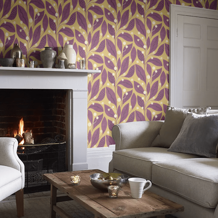 Berry Dot Wallpaper - Mulberry - Ohpopsi - GRA50132W - Premier Wallcovering