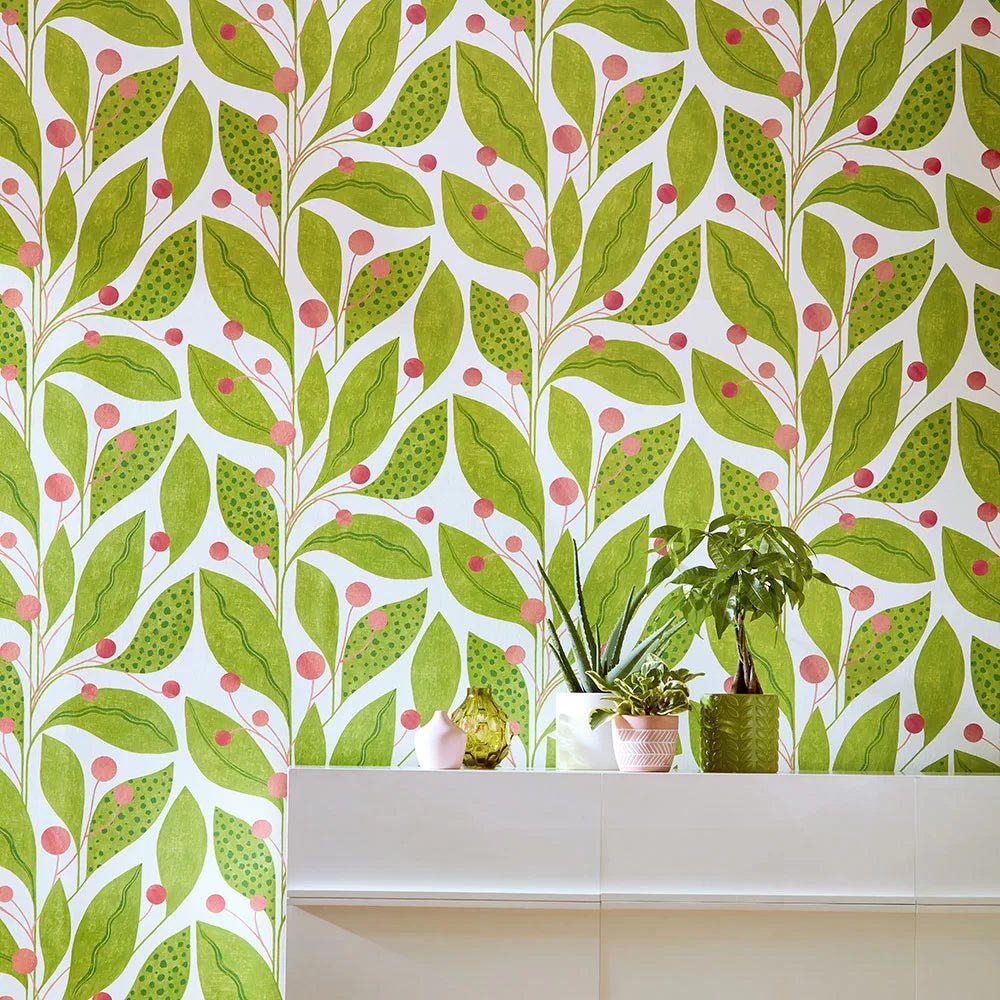 Berry Dot Wallpaper - Pear & Peach - Ohpopsi - GRA50135W - Premier Wallcovering