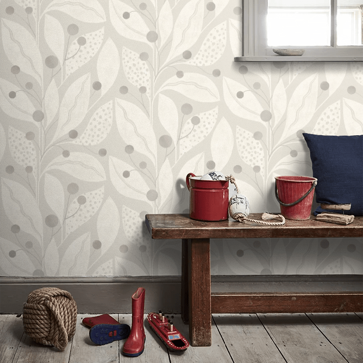 Berry Dot Wallpaper - Dove - Ohpopsi - LBK50118W - Premier Wallcovering
