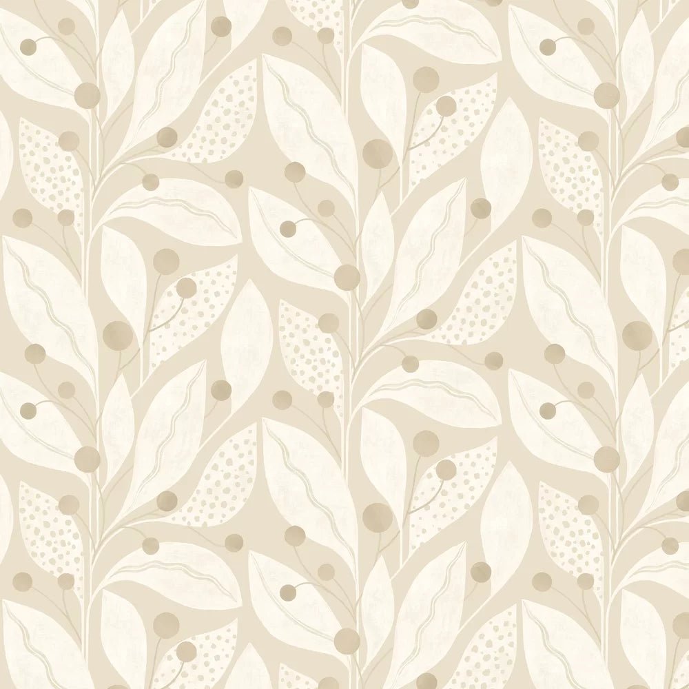 Berry Dot Wallpaper - Flax - Ohpopsi - LBK50105W - Premier Wallcovering