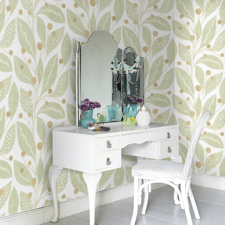 Berry Dot Wallpaper - Artichoke - Ohpopsi - LBK50141W - Premier Wallcovering