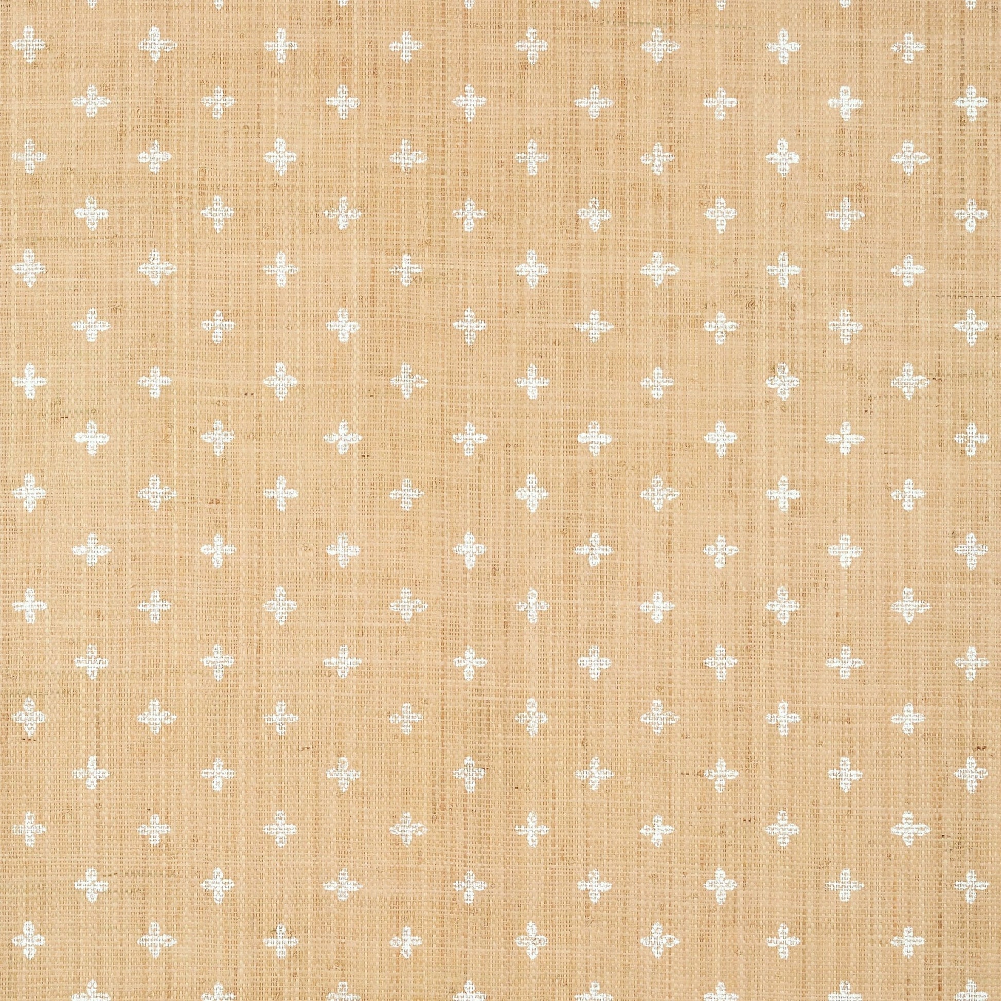 Bethany Wallpaper - White on Natural - Thibaut - T36450 - Premier Wallcovering