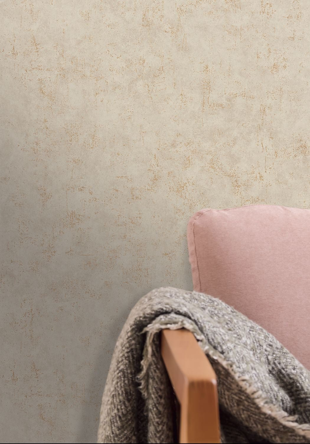 Beton Uni Wallpaper - Ficelle - Caselio - 101491127 - Premier Wallcovering