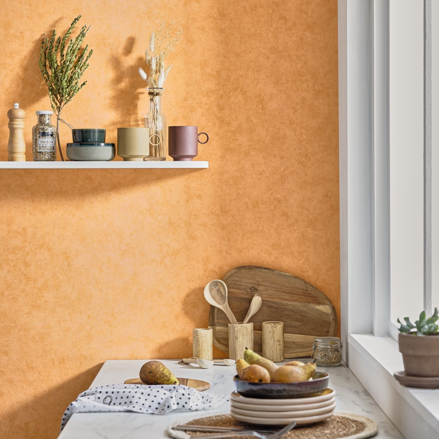 Beton Uni Wallpaper - Savane - Caselio - 101483250 - Premier Wallcovering