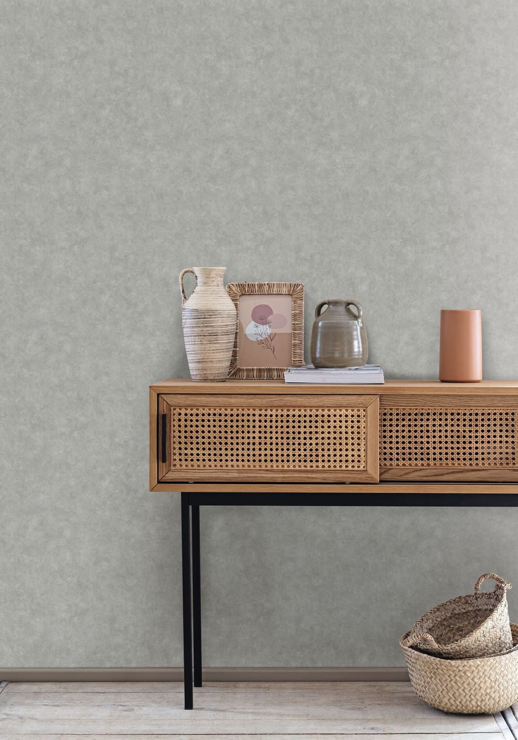 Beton Uni Wallpaper - Etain - Caselio - 101489243 - Premier Wallcovering