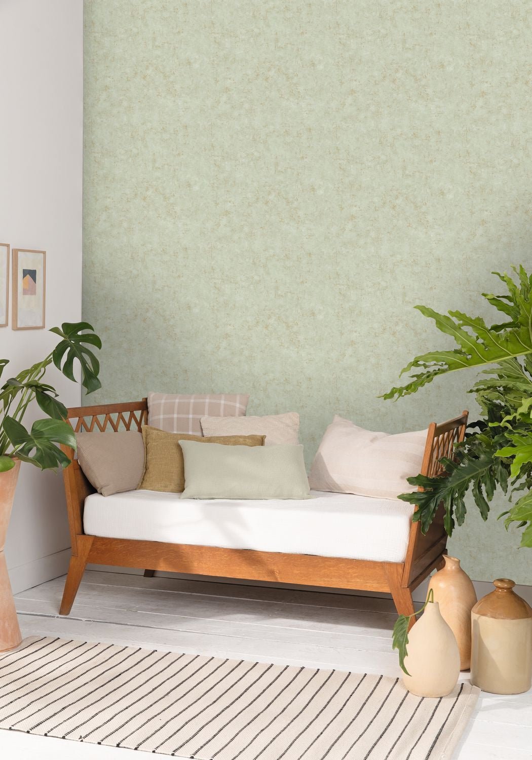 Beton Uni Wallpaper - Vert - Caselio - 101497310 - Premier Wallcovering