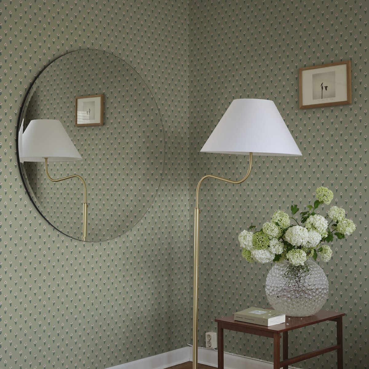 Betty Wallpaper - Green - Sandberg - S10374 - Premier Wallcovering