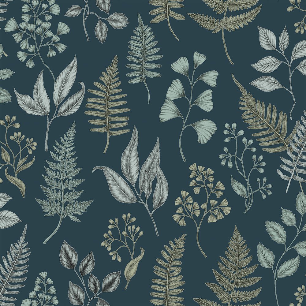 Betula Wallpaper - Dark Blue - Midbec - 15933 - Premier Wallcovering