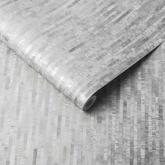 Betula Wallpaper - Silver - Graham & Brown - 105105 - Premier Wallcovering