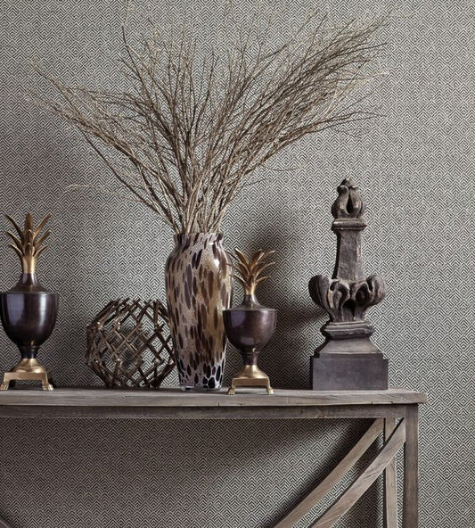 Beverly Hills Wallpaper - Tobacco & Grey - Thibaut - T72851 - Premier Wallcovering