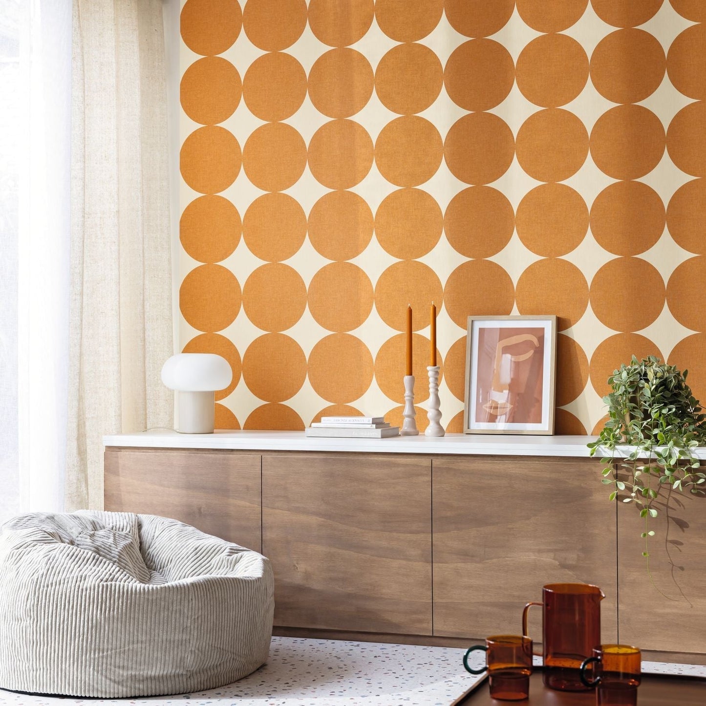 Billy Wallpaper - Orange - Caselio - 106483010 - Premier Wallcovering