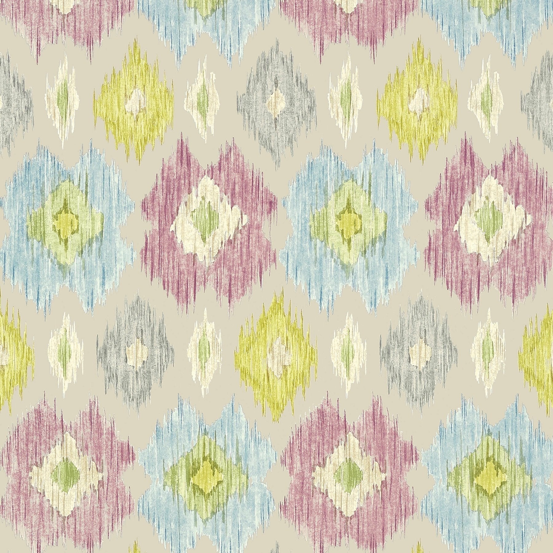 Bimini Ikat Wallpaper - Grey - Thibaut - T5731 - Premier Wallcovering