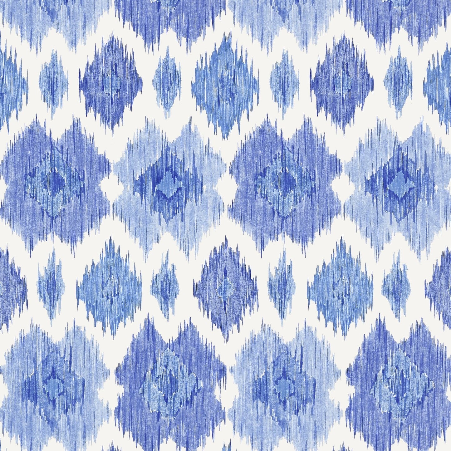 Bimini Ikat Wallpaper - Blue & White - Thibaut - T5732 - Premier Wallcovering