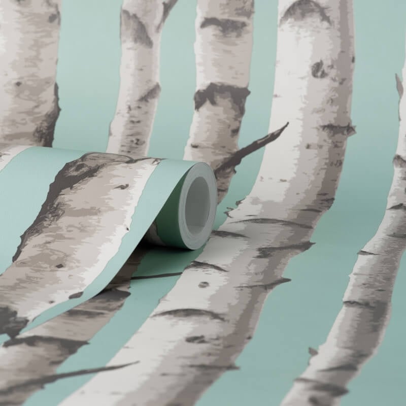 Birch Trees Wallpaper - Blue - Fine Décor - FD43293 - Premier Wallcovering