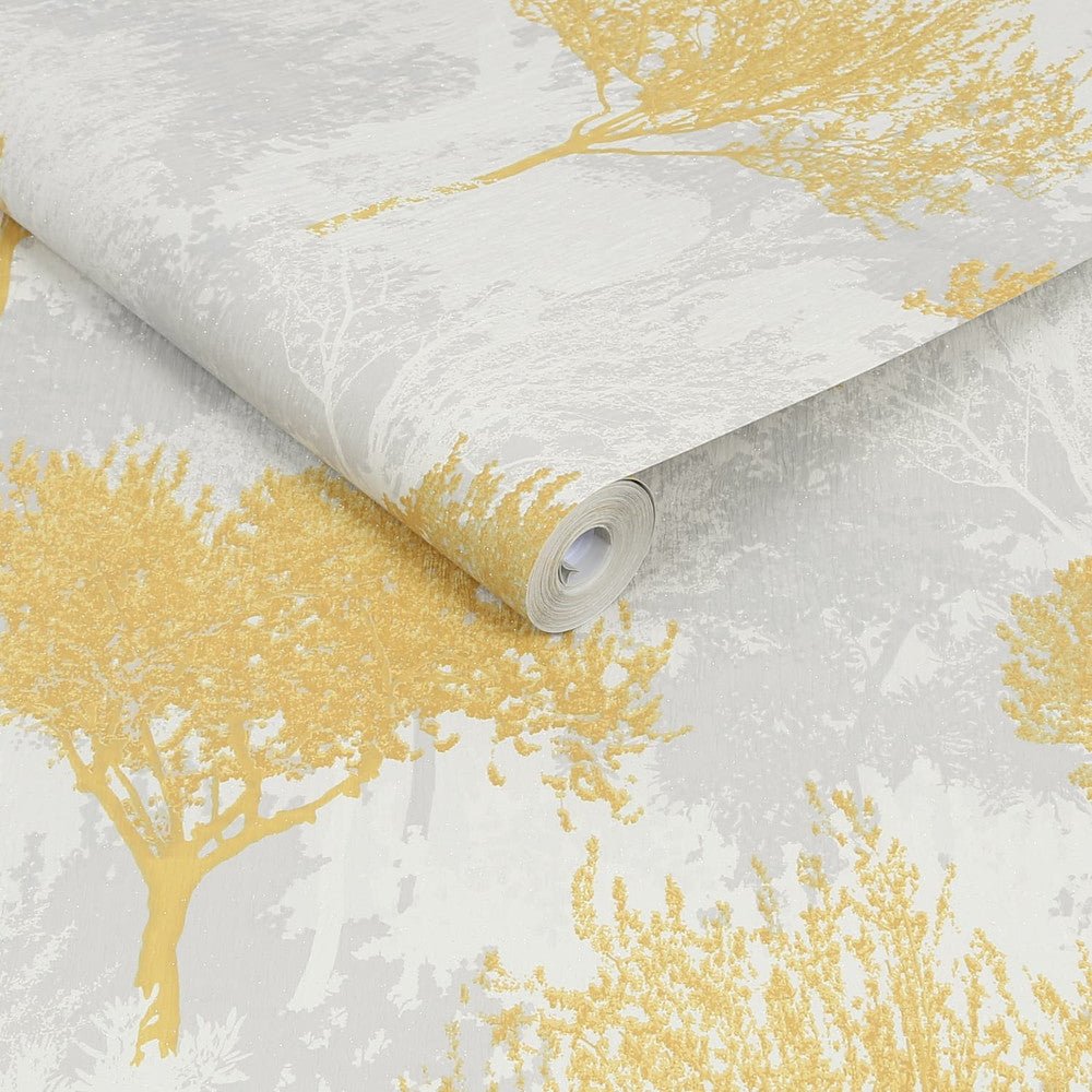 Birch Wallpaper - Mustard - Superfresco Easy - 119561 - Premier Wallcovering