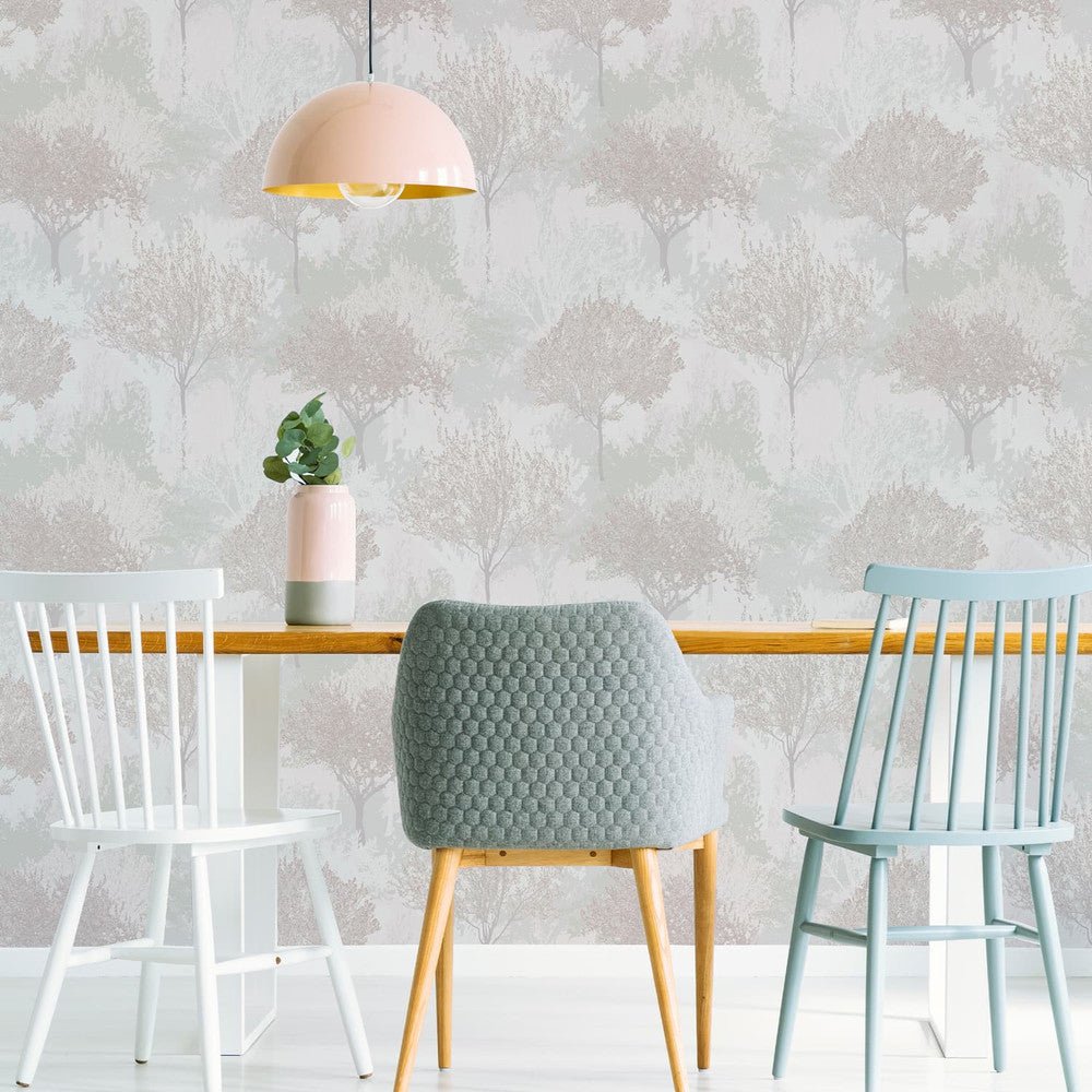Birch Wallpaper - Mauve - Superfresco Easy - 118714 - Premier Wallcovering