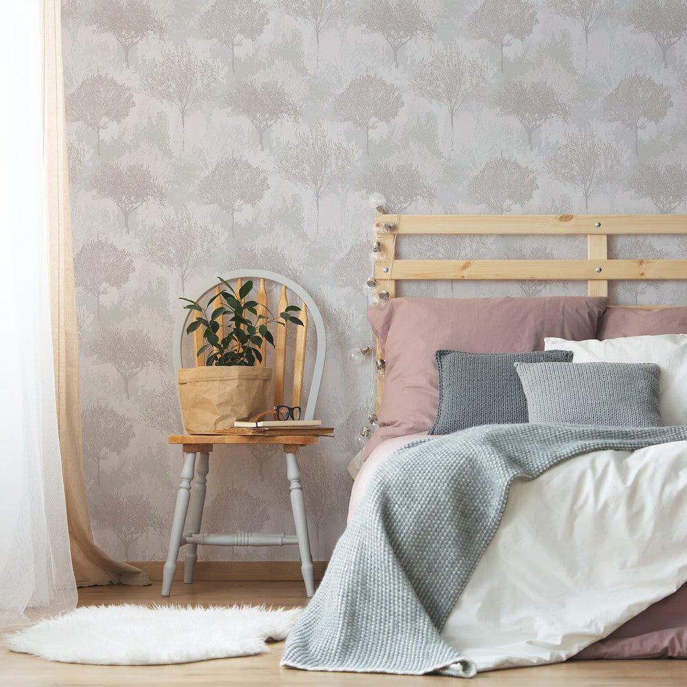 Birch Wallpaper - Mauve - Superfresco Easy - 118714 - Premier Wallcovering