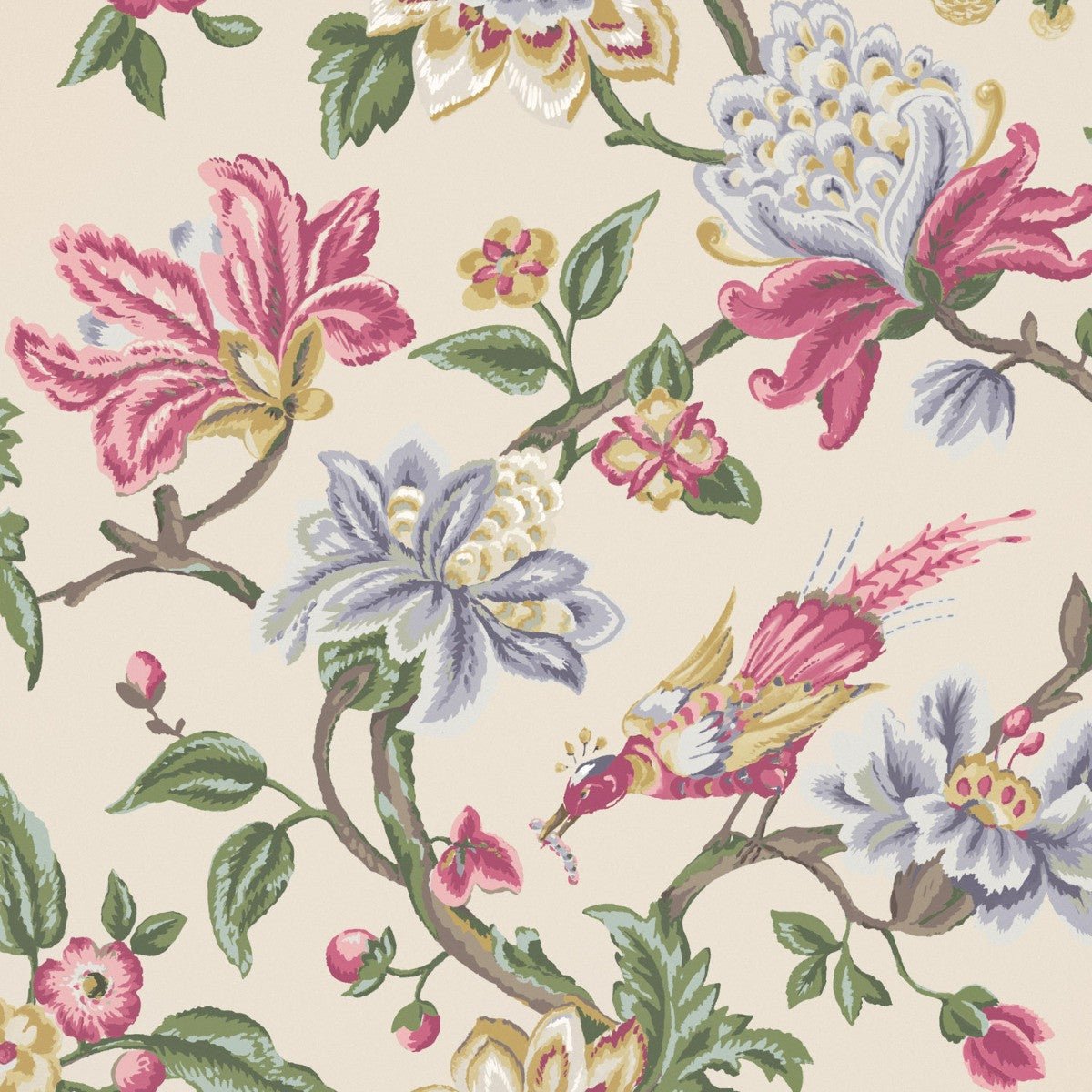 Bird Of Paradise Wallpaper - Raspberry - Warner House - Premier Wallcovering