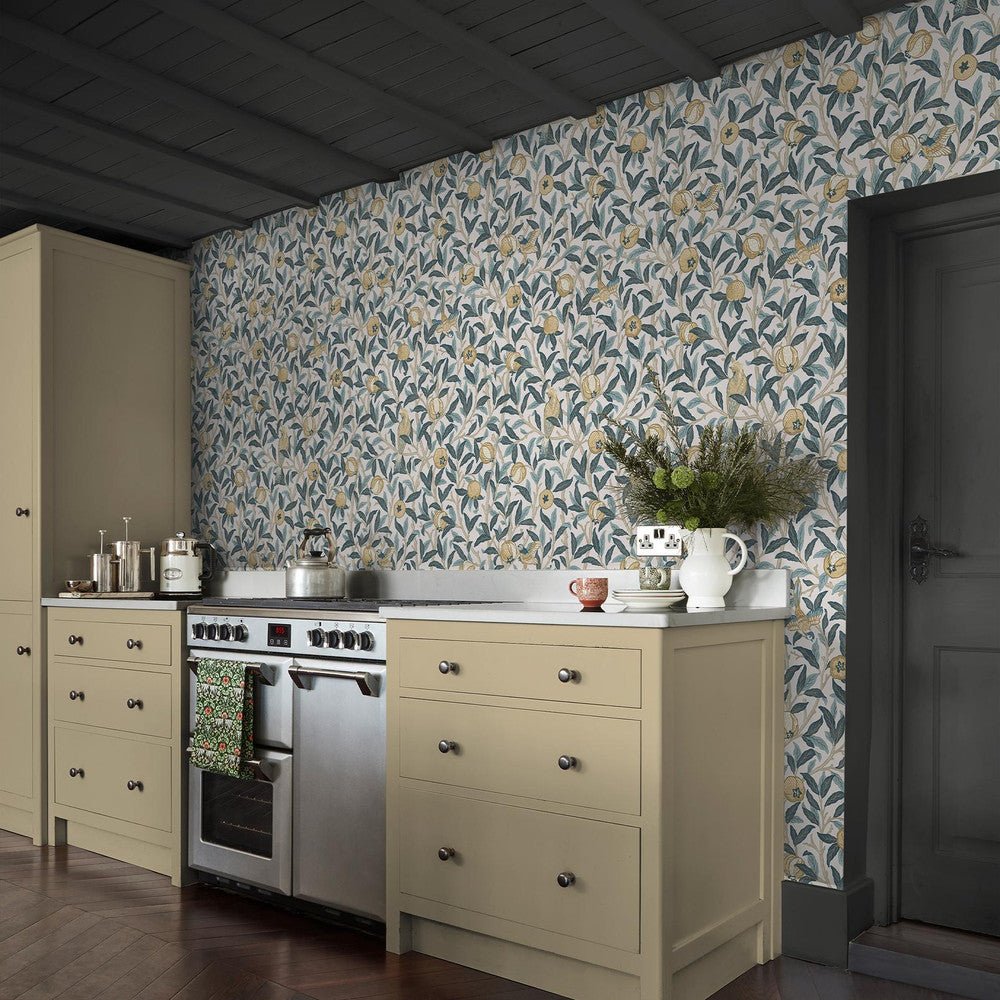 Bird & Pomegranate Wallpaper - Cloudy Blues - 140501 - William Morris - Premier Wallcovering