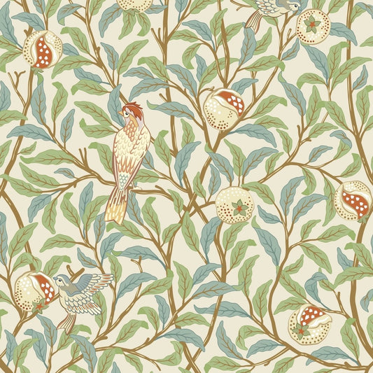 Morris Collections - 1040 - Bird & Pomegrante Wallpaper - Lace - Premier Wallcovering