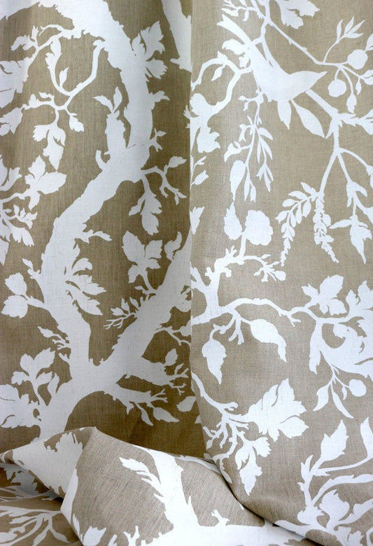 Birdbranch Fabric - White - Timorous Beasties - BB/1614/01 - Premier Wallcovering