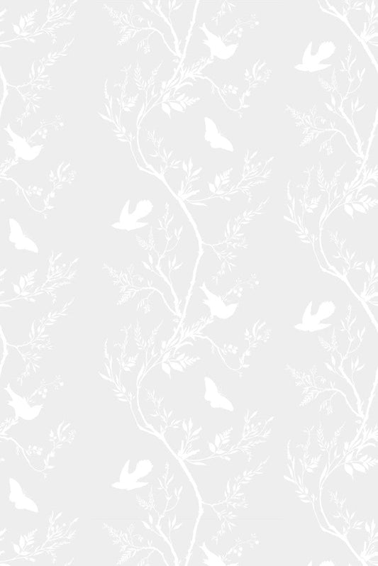 Birdbranch Stripe Wallpaper - White on Mitchell - Timorous Beasties - EX/BBS/5000/01 - Premier Wallcovering