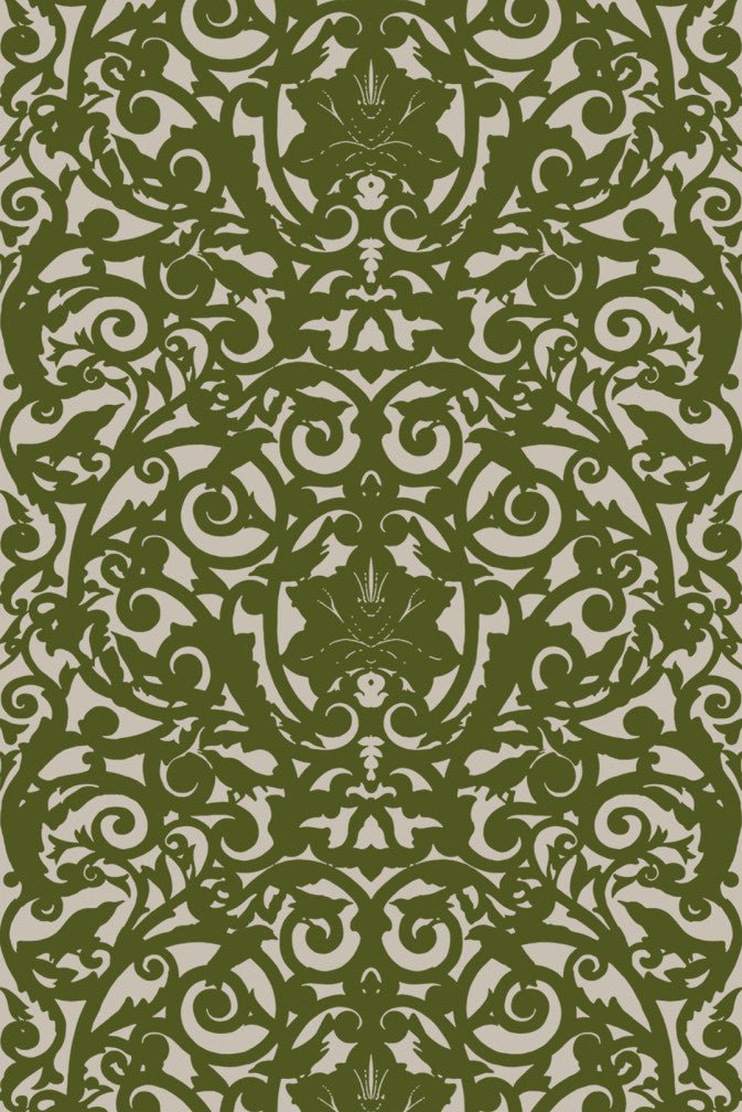 Birdcage Fabric - Olive Green - Timorous Beasties - BRC/1614/07 - Premier Wallcovering