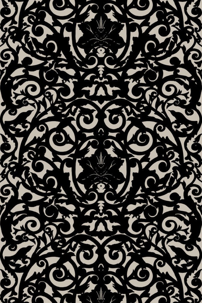 Birdcage Fabric - Black - Timorous Beasties - BRC/1614/02 - Premier Wallcovering