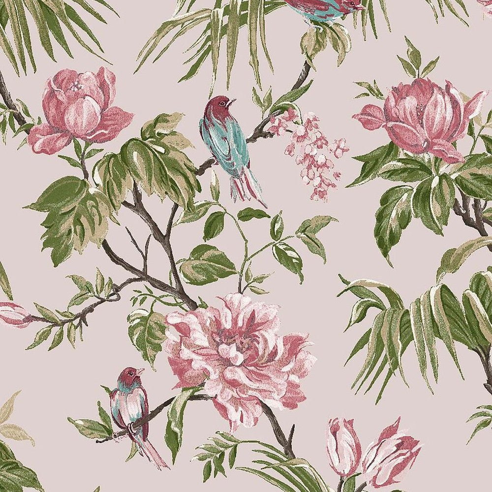 Birds & Blooms Wallpaper - Mauve - Next - 118255 - Premier Wallcovering