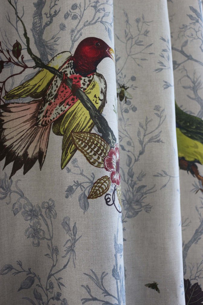 Birds N Bees Fabric - Original - Timorous Beasties - DIGI/BNB/3012/01 - Premier Wallcovering