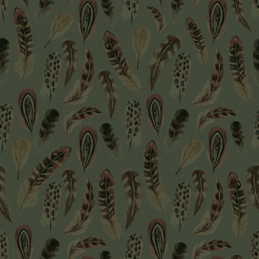 Birds of a Feather Wallpaper - Rural Tones on Seafoam - LAN100215 - Lucie Annabel - Premier Wallcovering