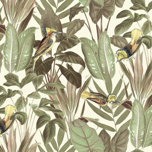 Birds of Paradise Wallpaper - Bright Dawn - Rebel Walls - R18565 - Premier Wallcovering