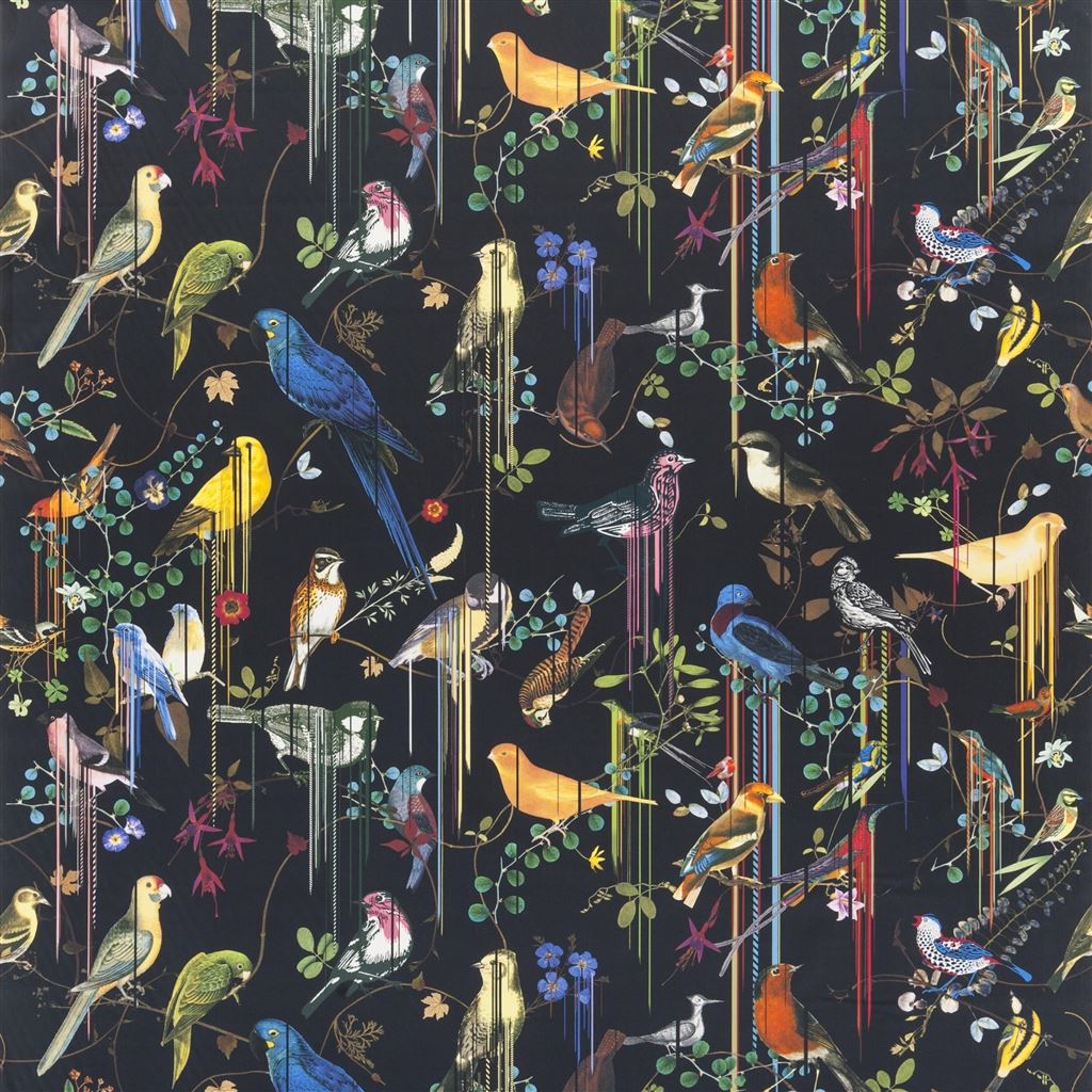 Birds Sinfonia Fabric - Crepuscule - Christian Lacroix - FCL7024/02 - Premier Wallcovering