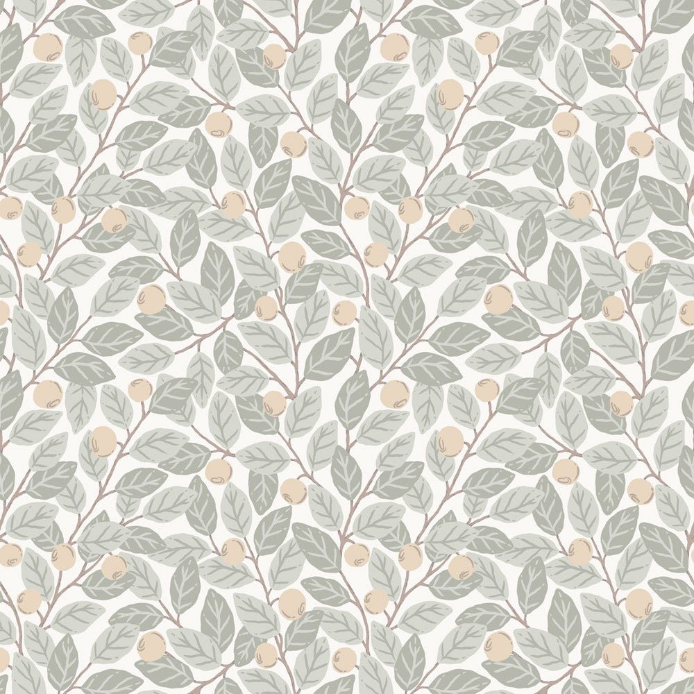 Blåbär Wallpaper - Yellow / White - Midbec - 26025 - Premier Wallcovering