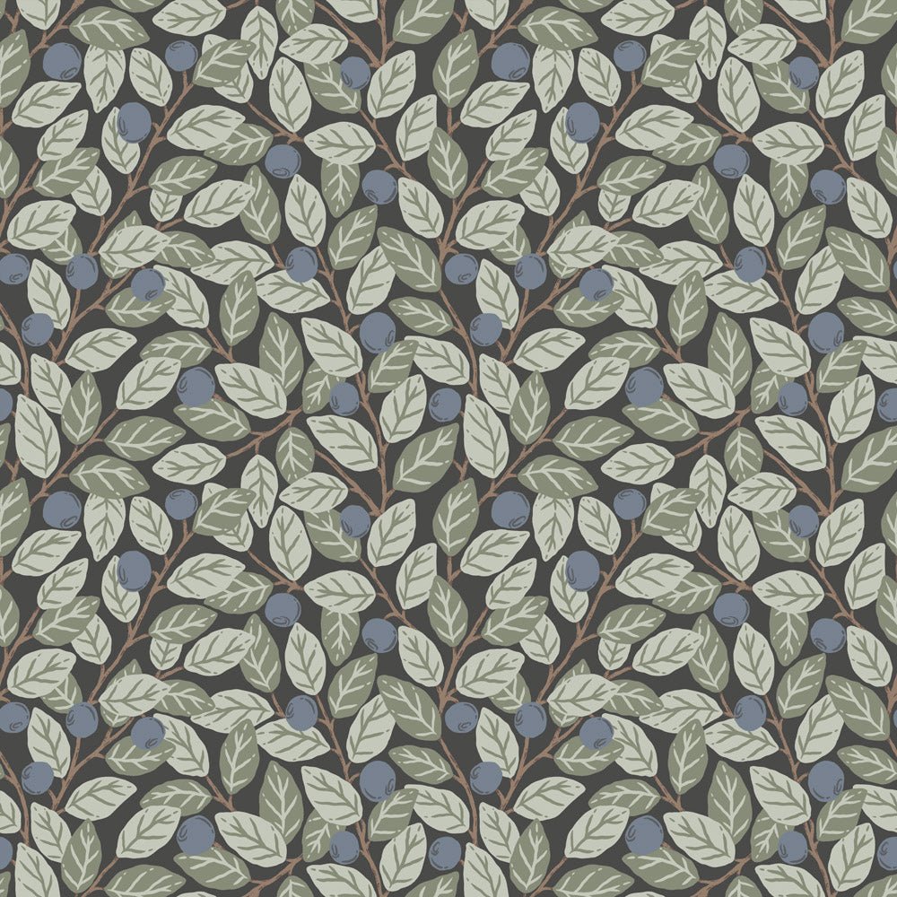 Blåbär Wallpaper - Dark Blue - Midbec - 26028 - Premier Wallcovering