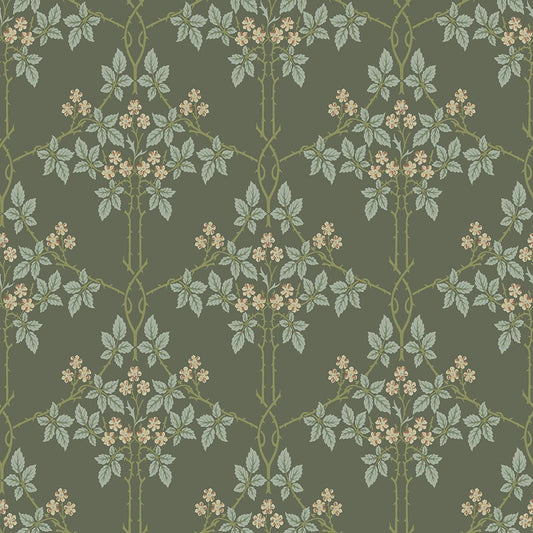 Blackberry Wallpaper - Green - Midbec - 82055 - Premier Wallcovering