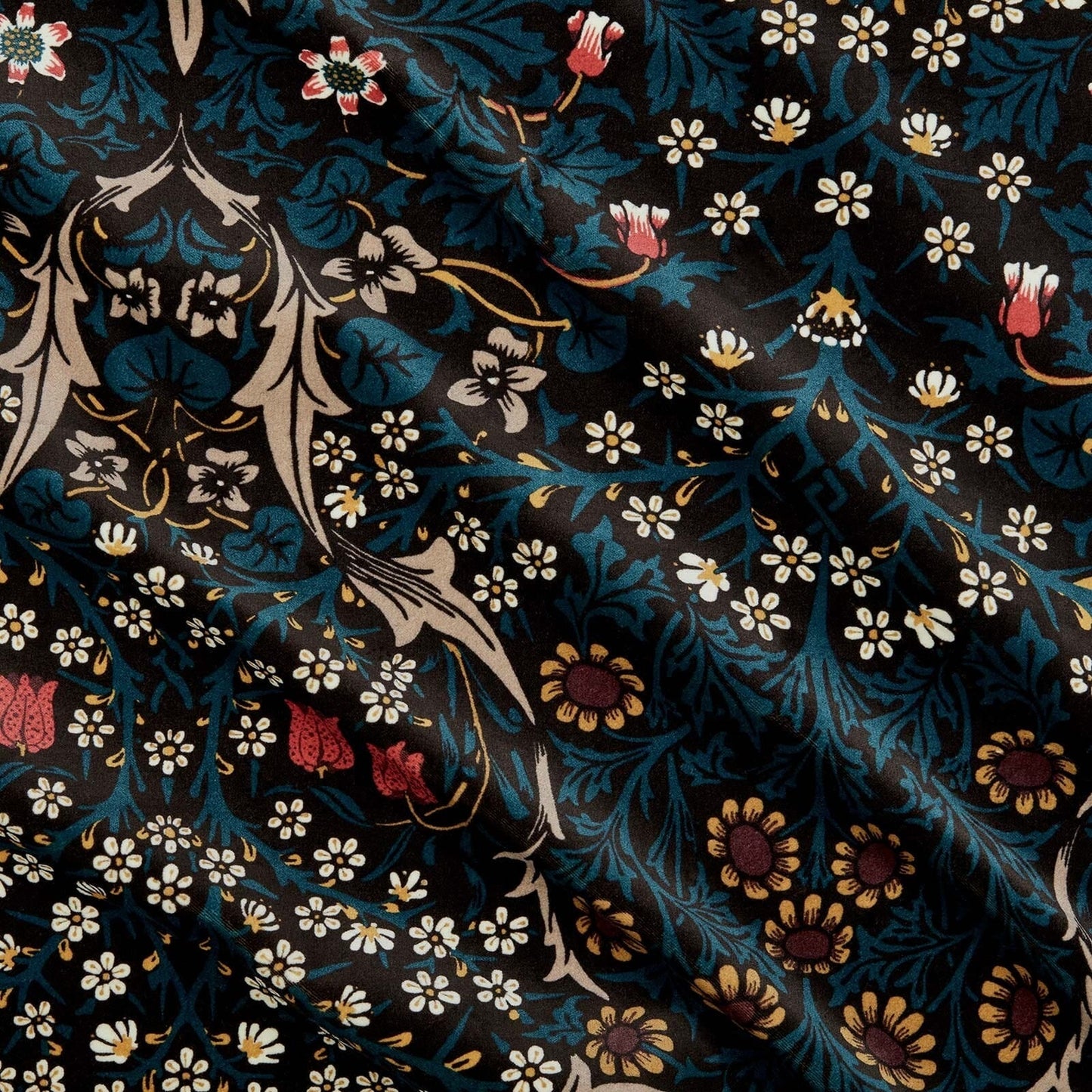 Blackthorn Velvet Fabric -  Teal - House of Hackney - 1-FA-BLA-VE-TEA-XXX-XXX - Premier Wallcovering