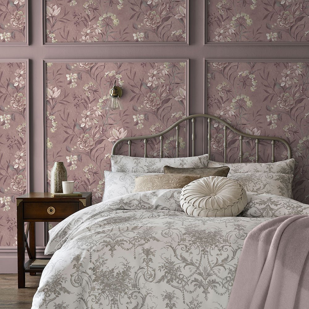 Blairmore Floral Wallpaper - Grape - Laura Ashley - 140325 - Premier Wallcovering