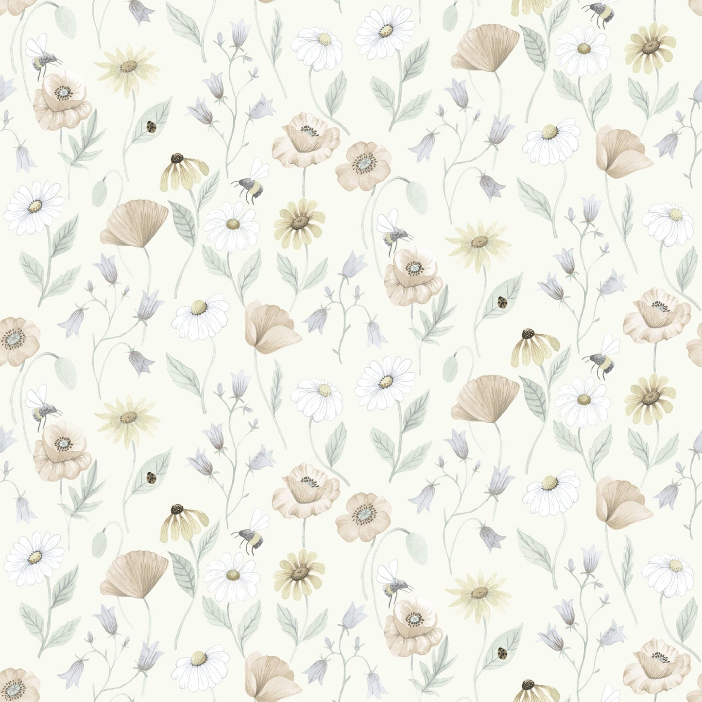 Blåklocka Wallpaper - Green - Midbec - 43101 - Premier Wallcovering