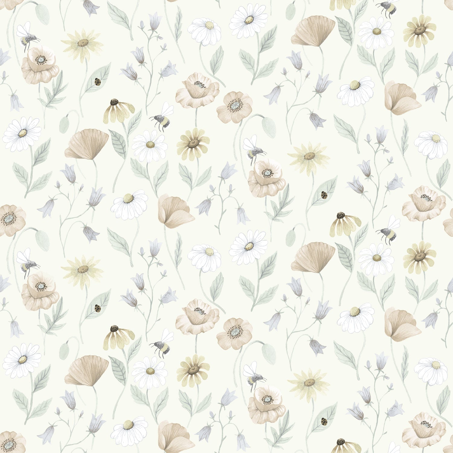 Blåklocka Wallpaper - Green - Midbec - 43101 - Premier Wallcovering