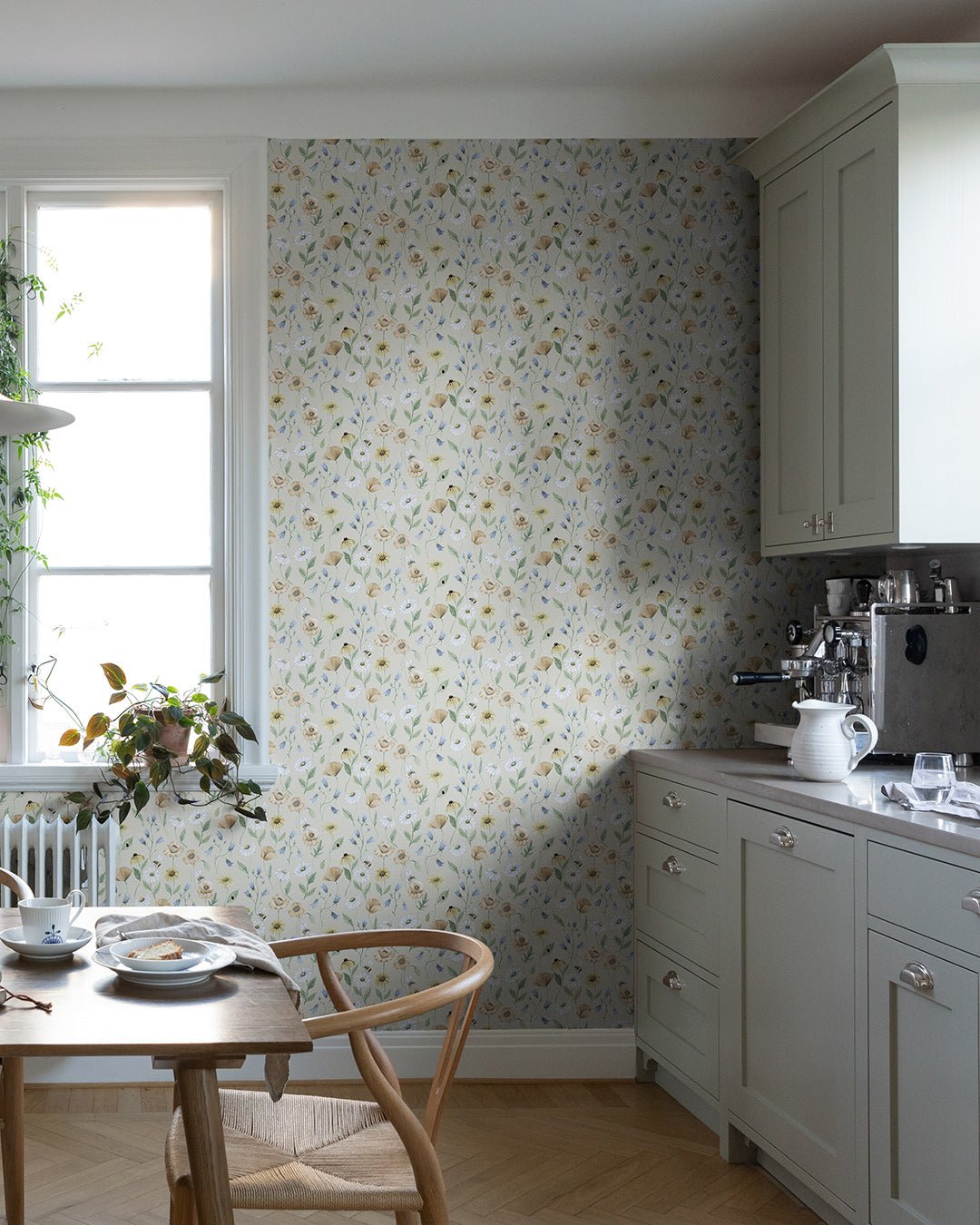 Blåklocka Wallpaper - Beige - Midbec - 43103 - Premier Wallcovering