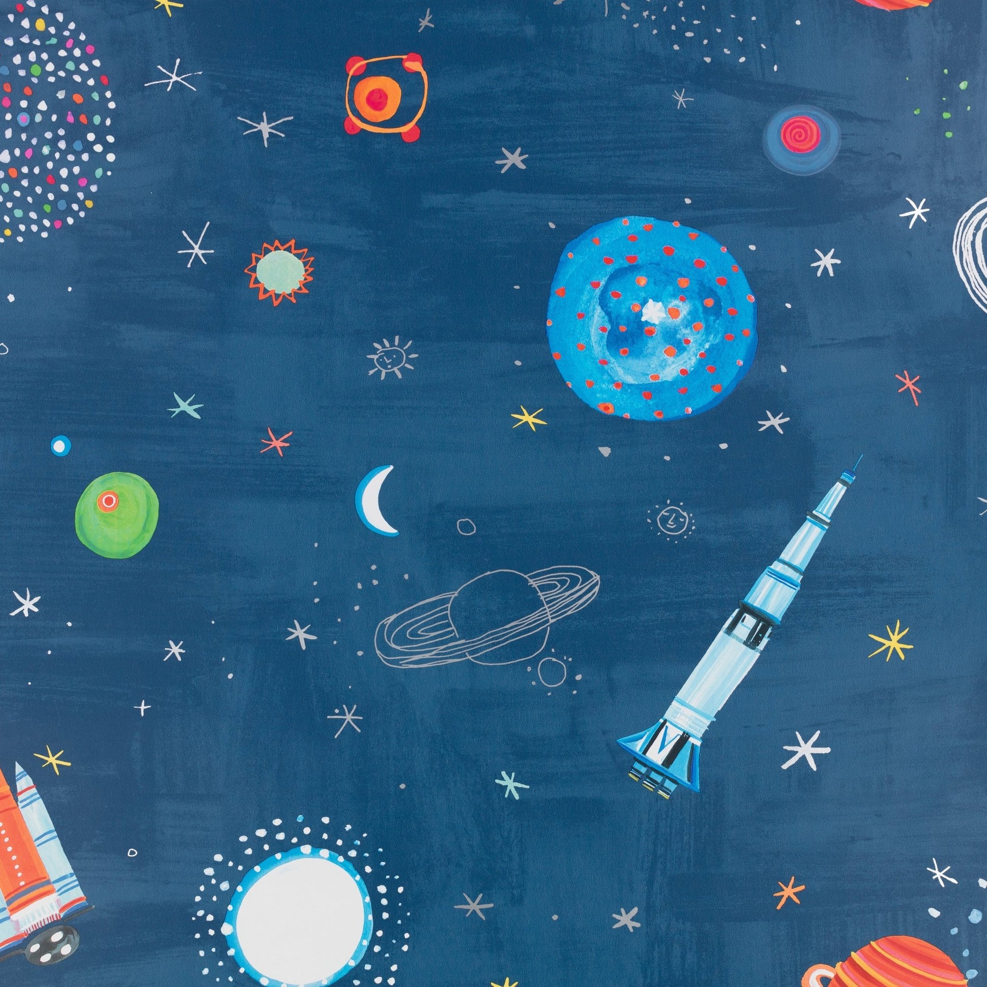 Blast Off Wallpaper - Deep Blue - Villa Nova - W641/01 - Premier Wallcovering